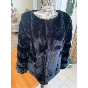 BerryGo Women's Long Sleeve Open Front Fuzzy Faux Fur Coat